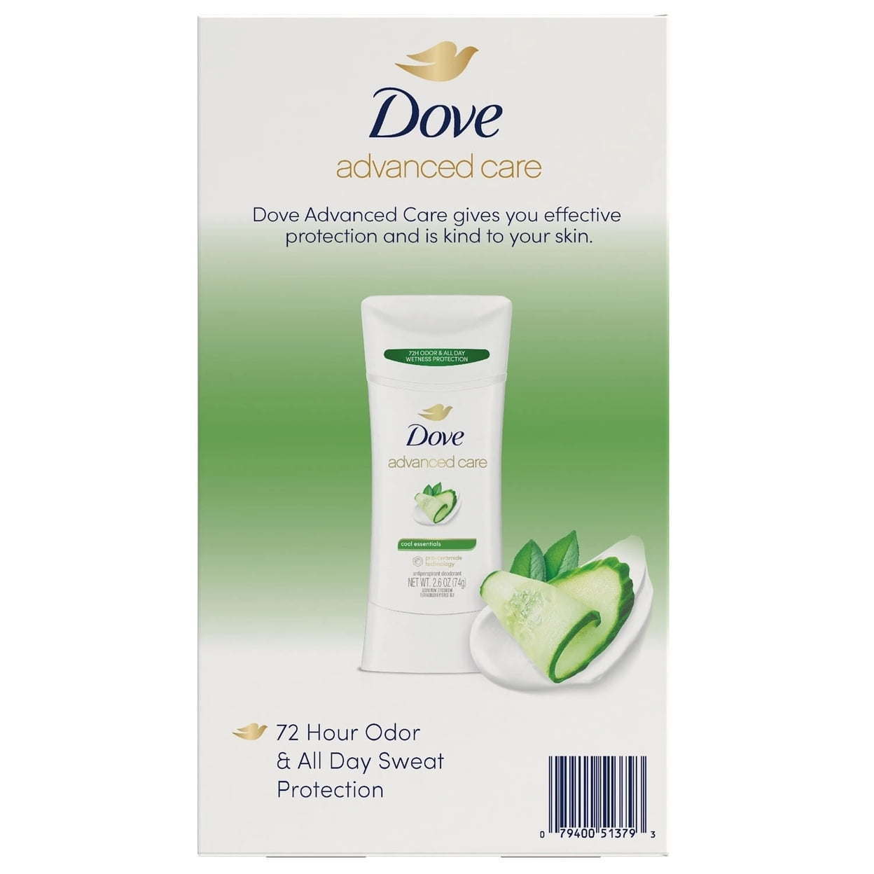 Dove Advanced Care Cool Essentials Deodorant 2.6 Ounce (Pack of 4)