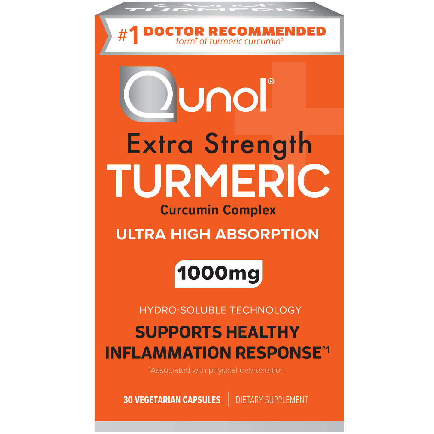 Qunol Brand Turmeric Curcumin Capsules (30 Count) with Ultra High Absorption, 1000mg Joint Support Herbal Supplement