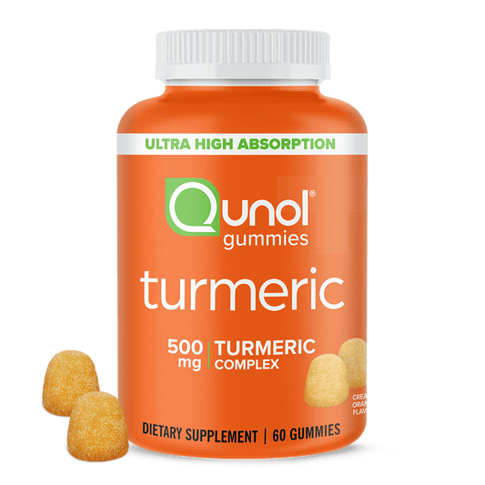 Qunol Turmeric Curcumin Gummies, 500mg, Ultra High Absorption, Joint Support Herbal Supplement, 60 Count