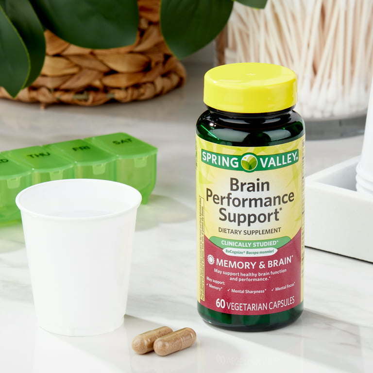 Spring Valley Brain Performance Memory Support Dietary Supplement Vegetarian Capsules, 60 Count