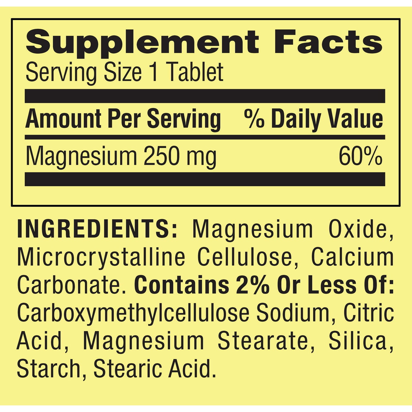 Spring Valley Magnesium Bone & Muscle Health Dietary Supplement Tablets, 250 mg, 100 Count