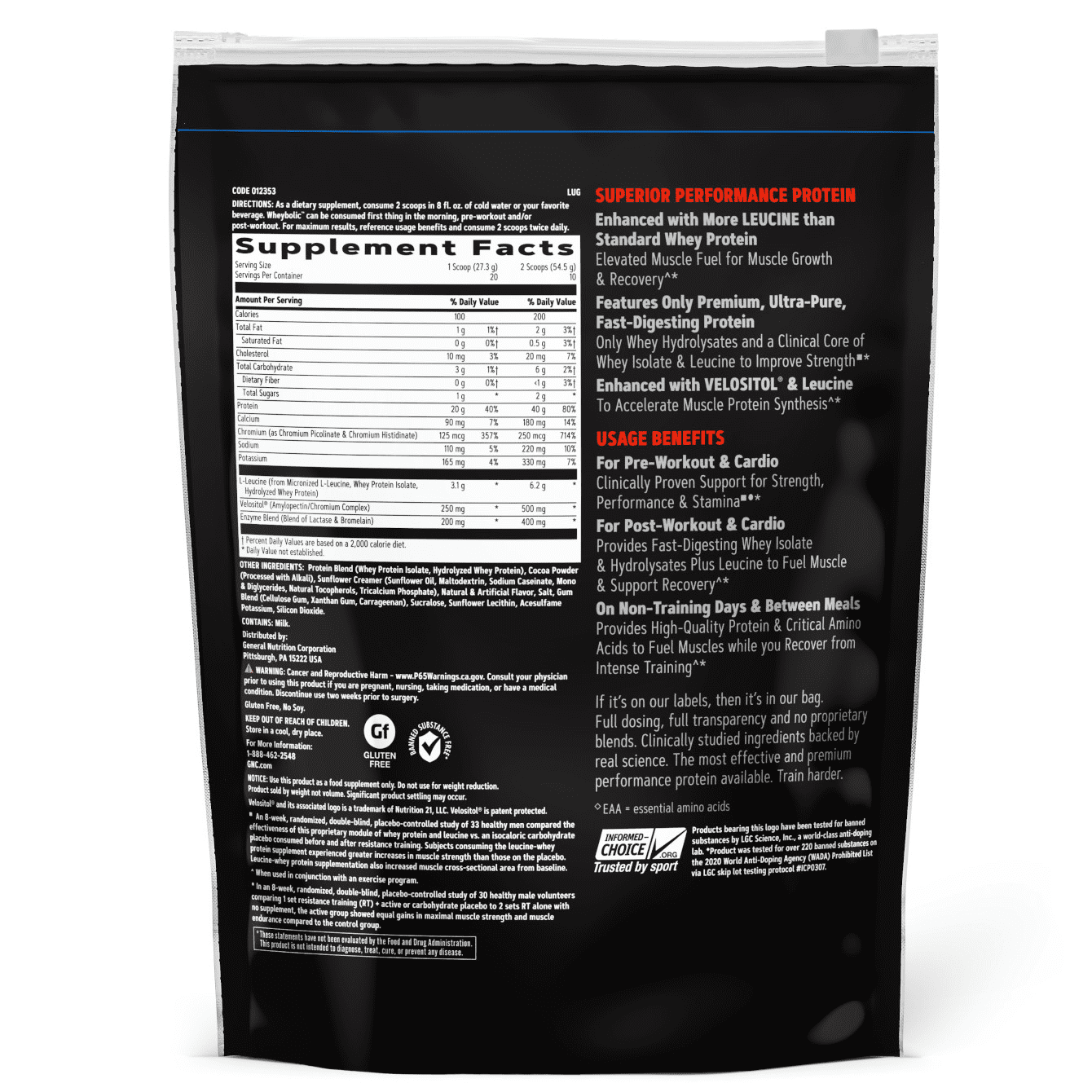 GNC AMP Wheybolic(TM) Protein Powder, Chocolate Fudge, 1.2 lbs, 40g Whey Protein