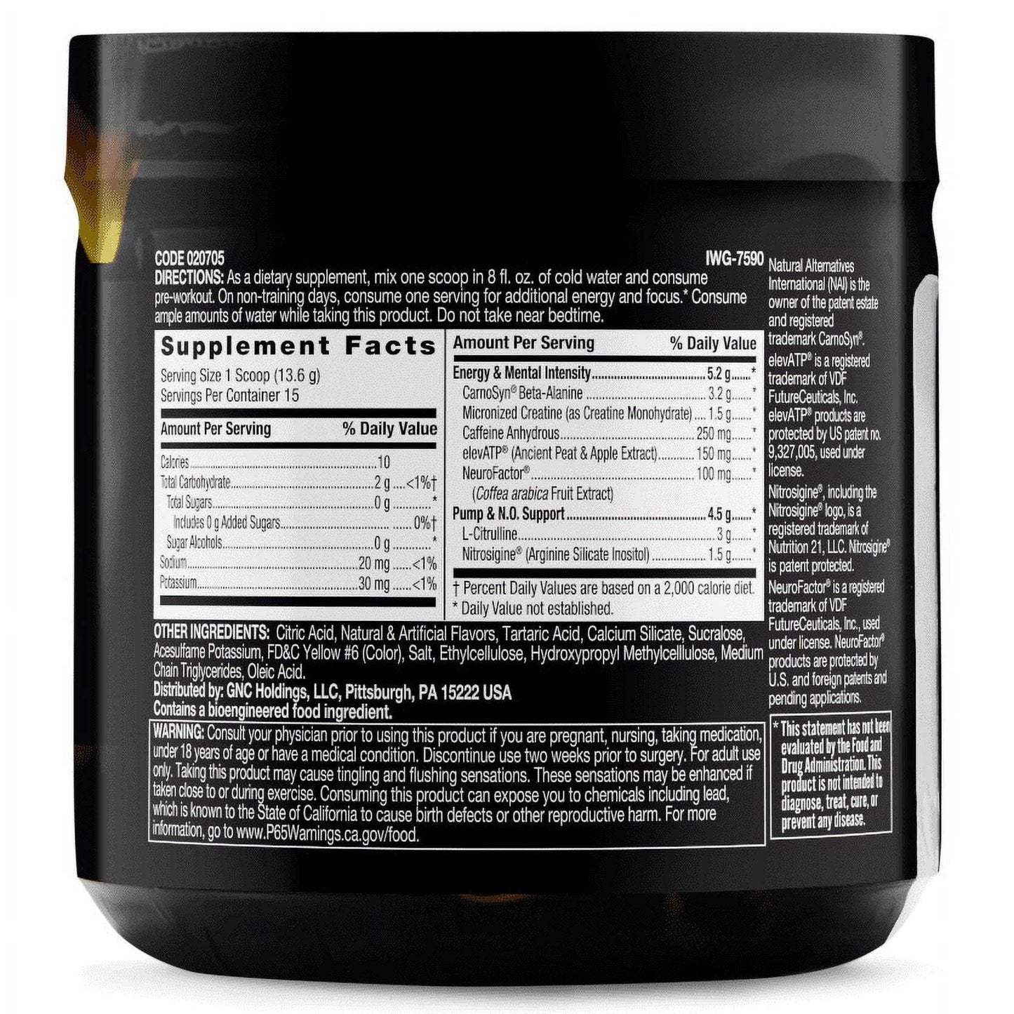 Beyond Raw LIT(TM) Pre-Workout Powder, Orange Mango, 250mg Caffeine, 7.20 oz, 15 Servings