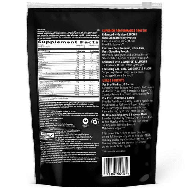 GNC AMP Wheybolic(TM) Ripped Protein Powder + Thermogenic, Classic Vanilla, 1.0 LB, 40g Whey Protein