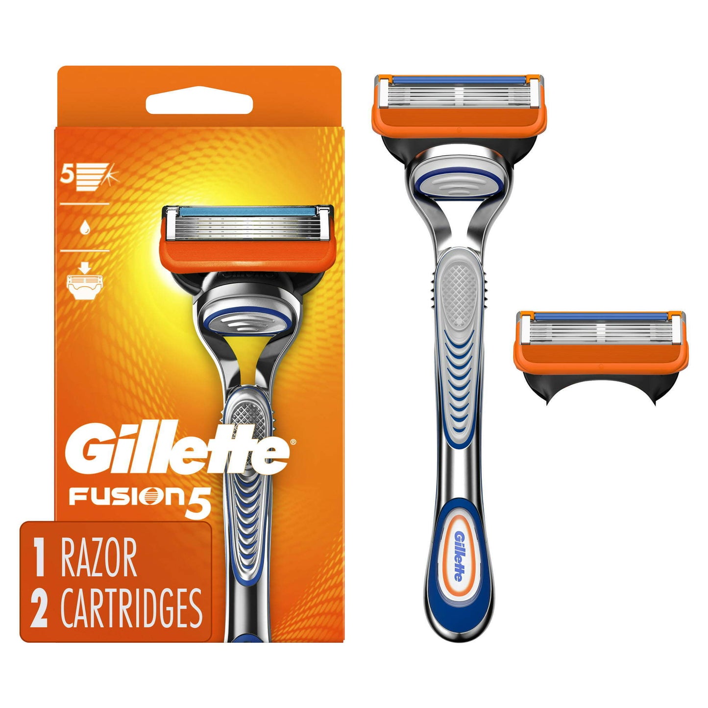 Gillette Fusion5 Men's Razor Handle and 2 Blade Refills