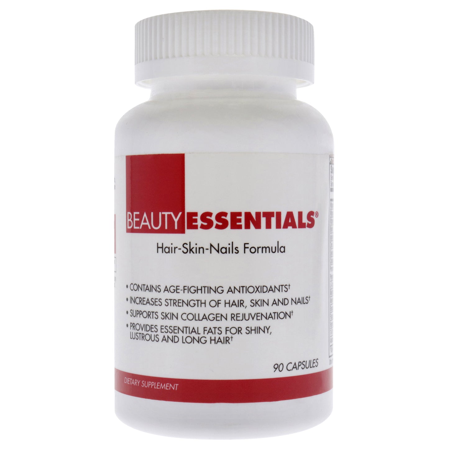 BeautyEssentials Hair-Skin-Nails Formula Capsules by BeautyFit for Women - 90 Count Dietary Supplement