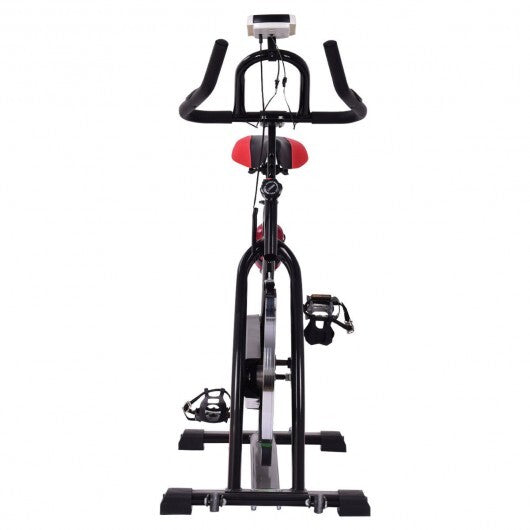 Household Adjustable Indoor Exercise Cycling Bike Trainer with Electronic Meter - Color: Black